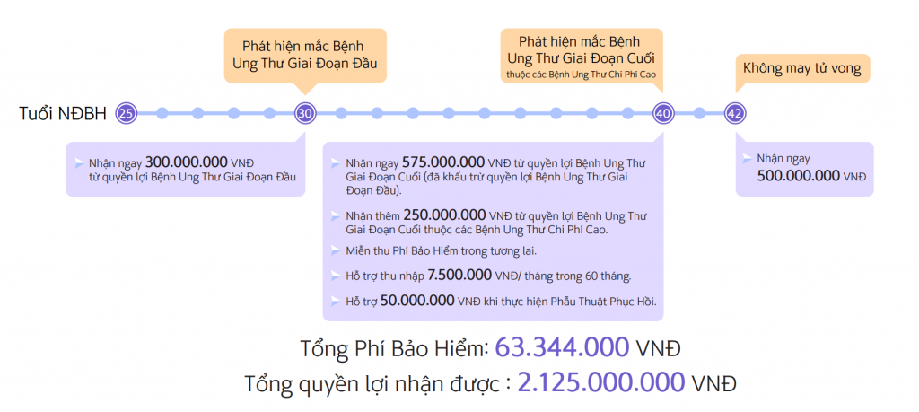 minh họa chi phí bảo hiểm Tâm An